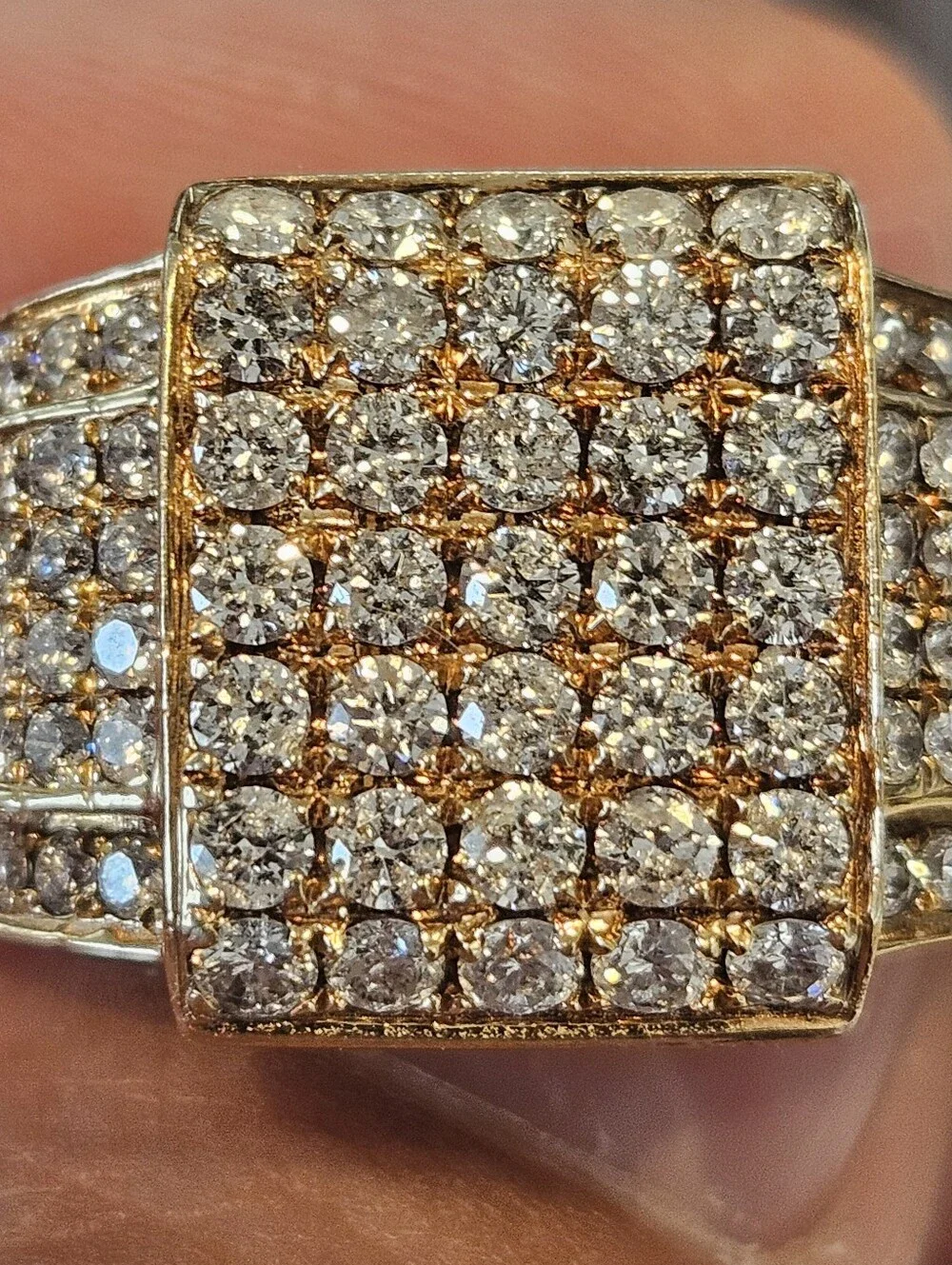 Men's 2.25ct+ Natural Diamond Designer Joe Rodeo SOLID 14k Yellow Gold Ring